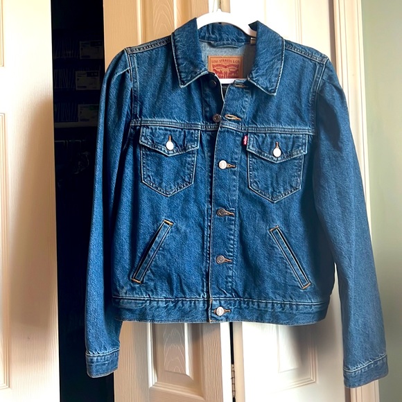 LEVI’S ORIGINAL PUFF SLEEVE DENIM TRUCKER - Picture 4 of 6